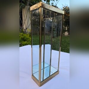 Brass / Gold Mirrored Jewelry Necklace Display BOX